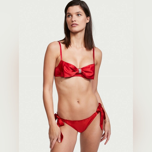 🆕️Victoria's Secret Dream Angels Wicked Unlined Bow Balconette Bra & Panty - Picture 15 of 16